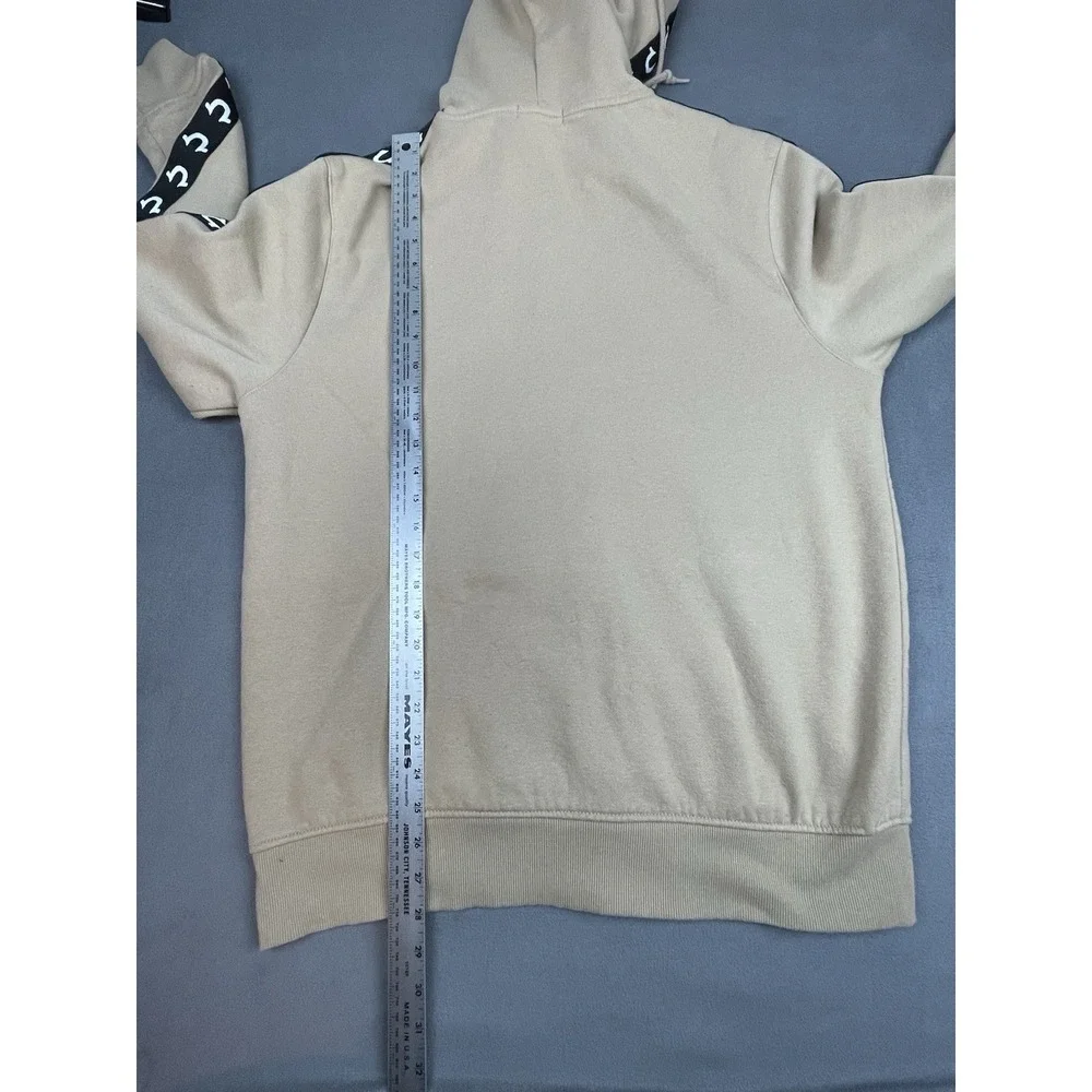 True Religion Hoodie Men XL Brown Full Zip Lightweight Cool Drawstring Logo Trim